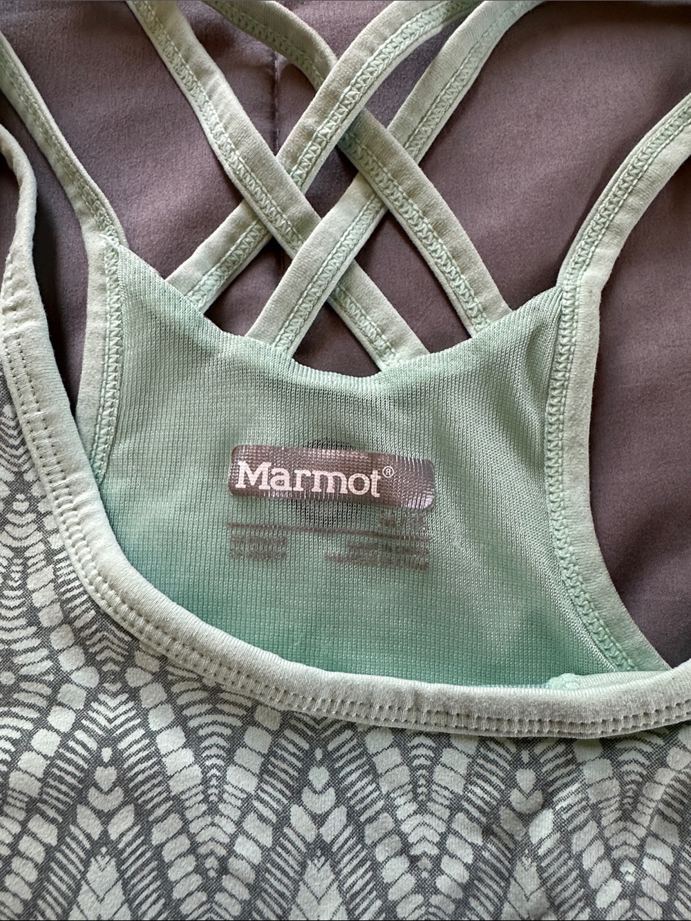 Marmot Mint Green Geometric Strappy Tank - Picture 3 of 6